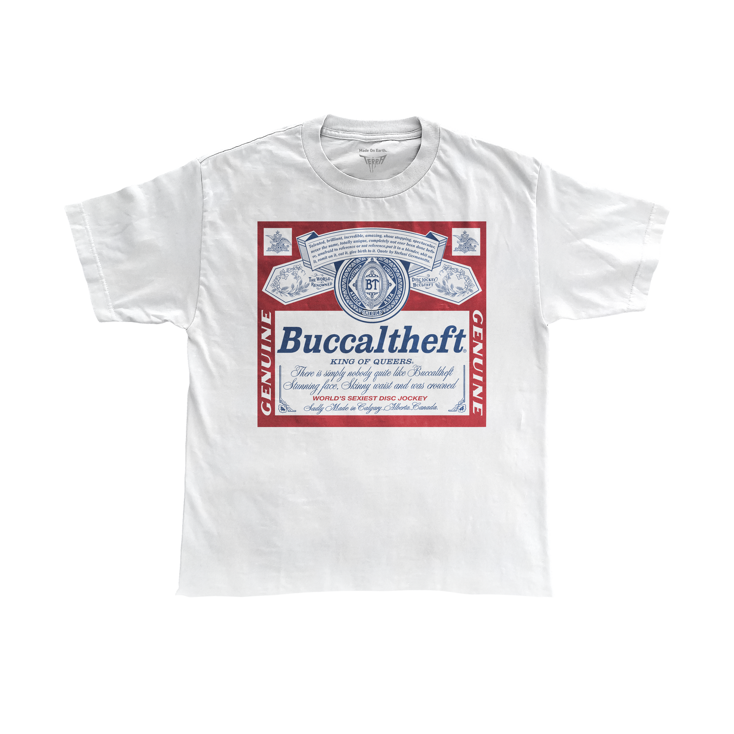 Buccaltheft x Terra2k - Cropped White Tee