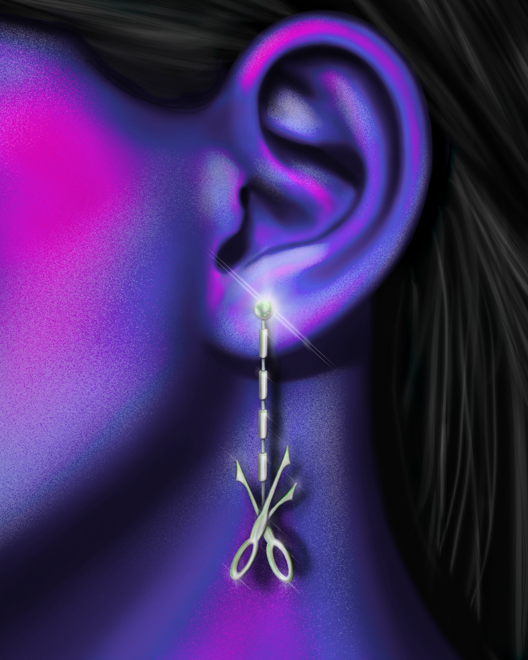Scissor Cut Earrings - Sterling silver