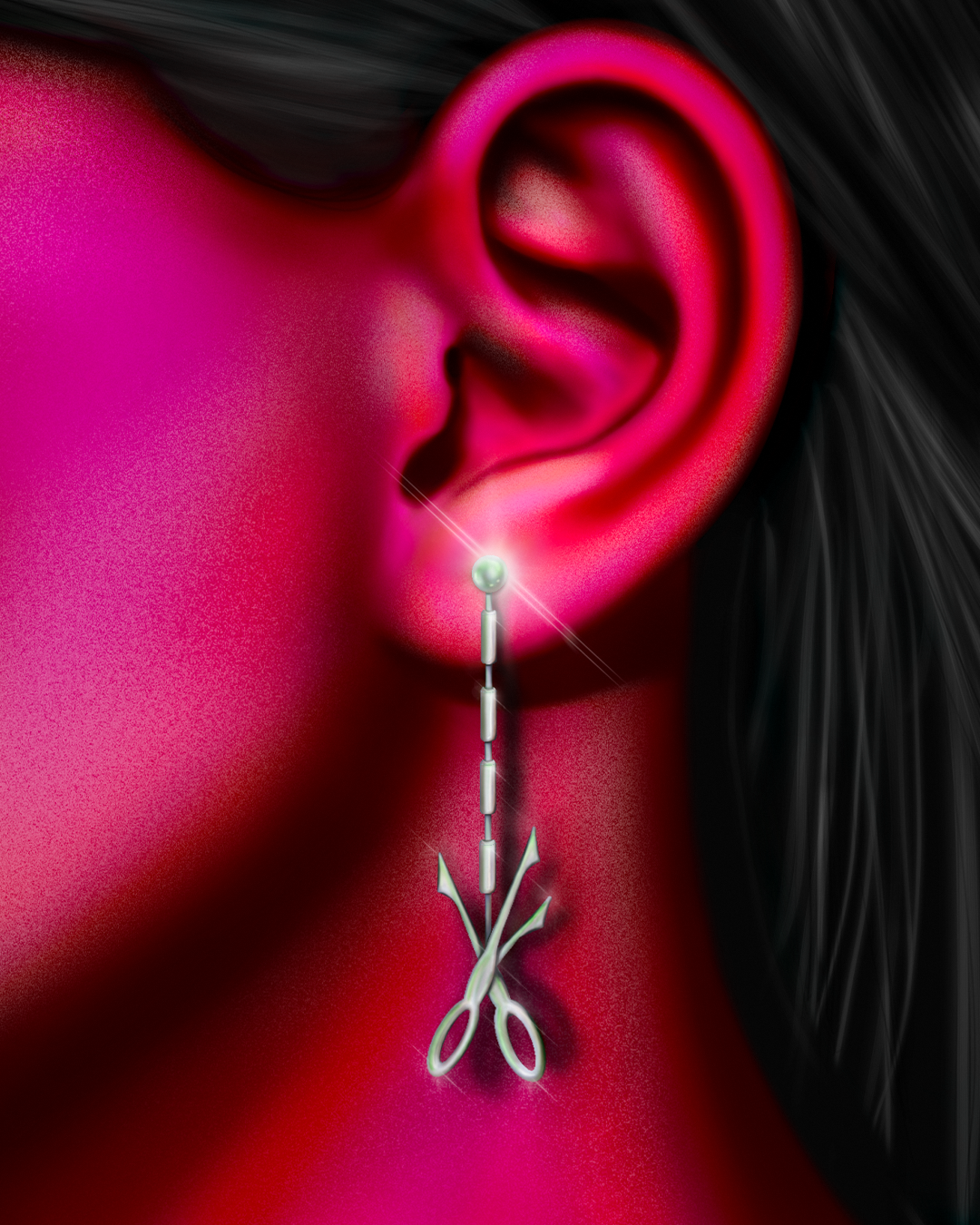 Scissor Cut Earrings - Sterling silver