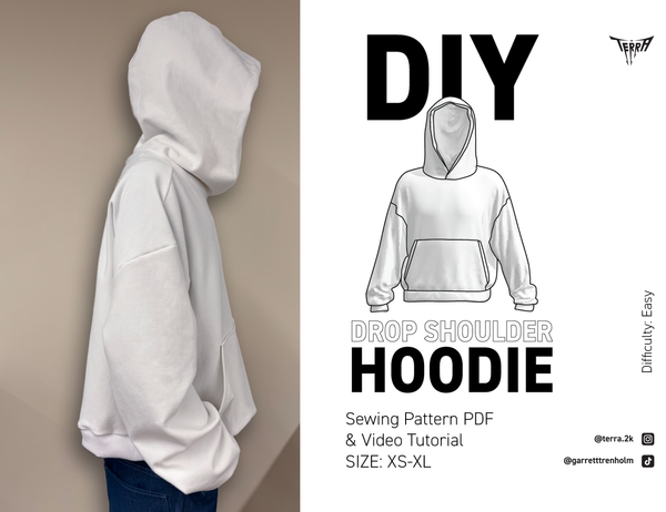 Dropped Shoulder Hoodie Pattern