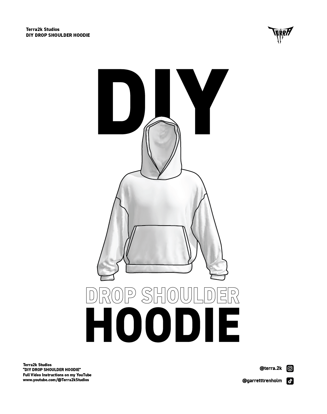 Dropped Shoulder Hoodie Pattern