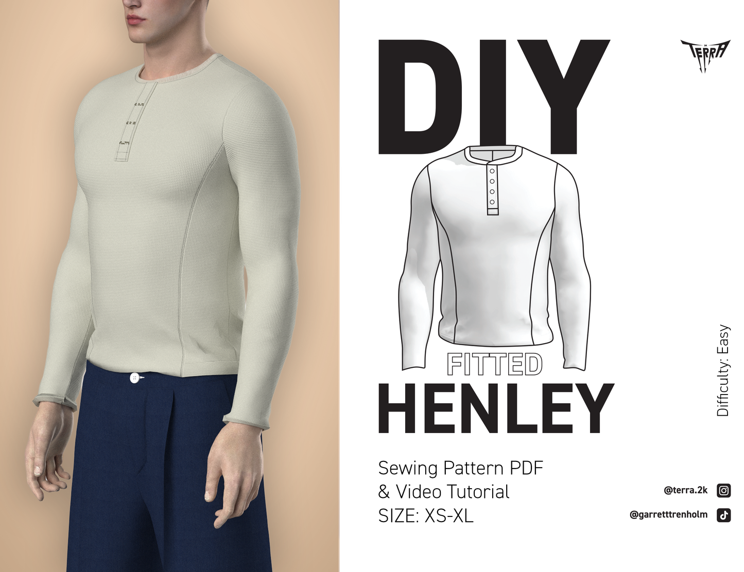 Fitted Henley Pattern